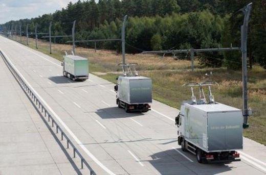 Pilotversuch von Lkw mit Oberleitung wie Straßenbahnen