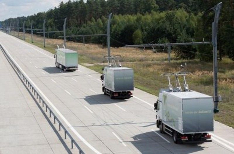Pilotversuch von Lkw mit Oberleitung wie Straßenbahnen