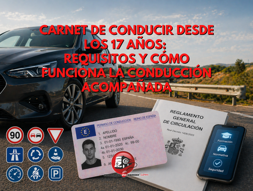 Carnet de conducir desde los 17 años: requisitos y cómo funciona la conducción acompañada