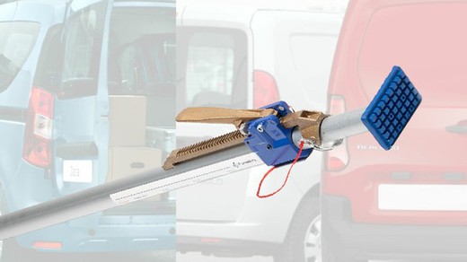 Barra carga transporte puntal S furgoneta pequeña ajustable 1.20 a 1.70 metros en aluminio tacos goma y cremallera