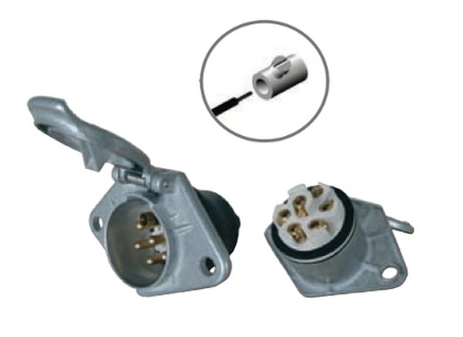 7-pole aluminum socket outlet 24V Type S screw connection