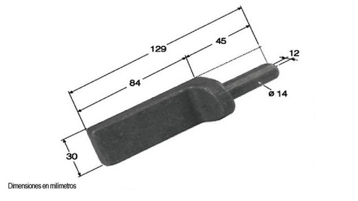 Bisagra forja macho sin nervio de recta Ø 14