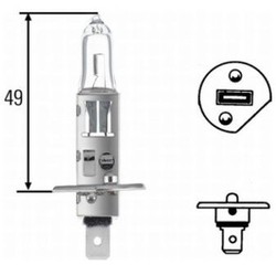 Ampoule H1 12V éclairage phare halogène 55w douille P14.5s