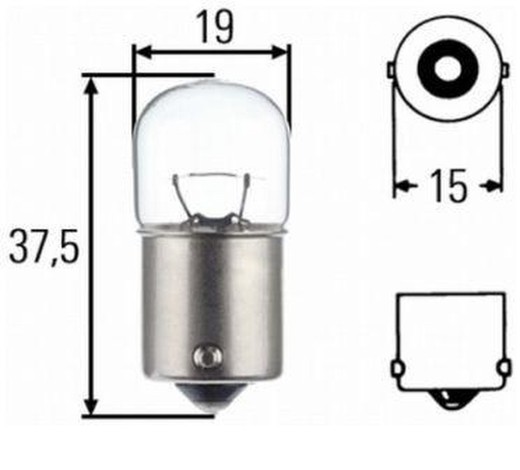 Bombilla 24V bayoneta señalización exterior 10w luz posición trasera