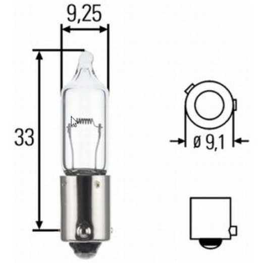 24V bulb signaling halogen outdoor/indoor H21w small socket BAY9s
