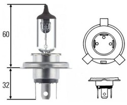 Bulb H4 24V halogen headlamp lighting 75/70w P43t socket