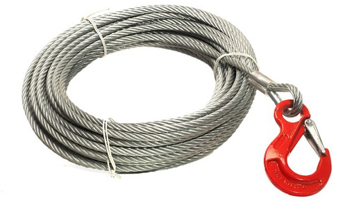 Electric winch cable 25 meters - diameter 10 mm hook 2000 Kg