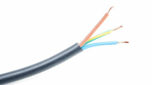 Mangueira flexível de reboque de cabo elétrico 3 fios