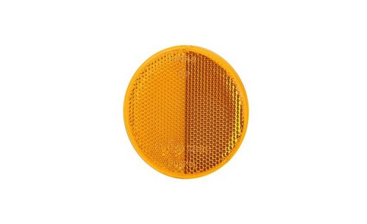 79mm amber round reflector (1 unit). Screw fastening