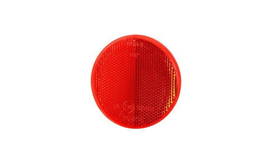 Roter runder Reflektor 79mm (1 Stück). Schraubbefestigung