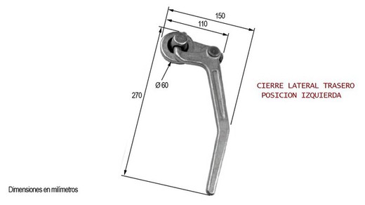 Chiusura pieghevole lato sinistro 270 con catenaccio