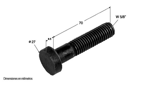 Tornillo esparrago rosca 5/8" para manilla de cierre 5/8"