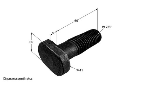 Goujon fileté 7/8" pour poignée de verrouillage 7/8"