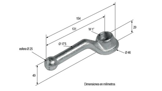 Alça rosqueada de 1" com fechamento