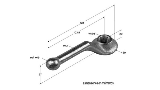 5/8" fechamento do punho roscado