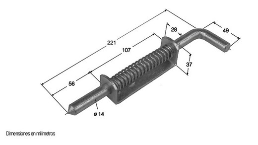 Mola externa preta de fechamento Ø 14 mm