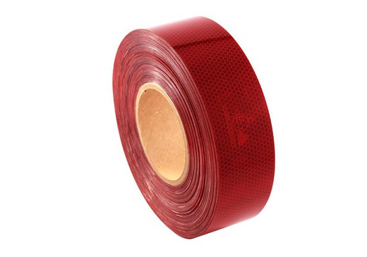 Red reflective tape. 12,5 meter roll