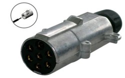 Plug socket 7 poles aluminum 24V Type N screw connection
