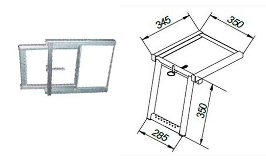 Escalera plegable extraíble bajo caja 1 peldaño