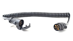 Câble spiralé de 3 métres prise 7 broches mâle/mâle Jaeger