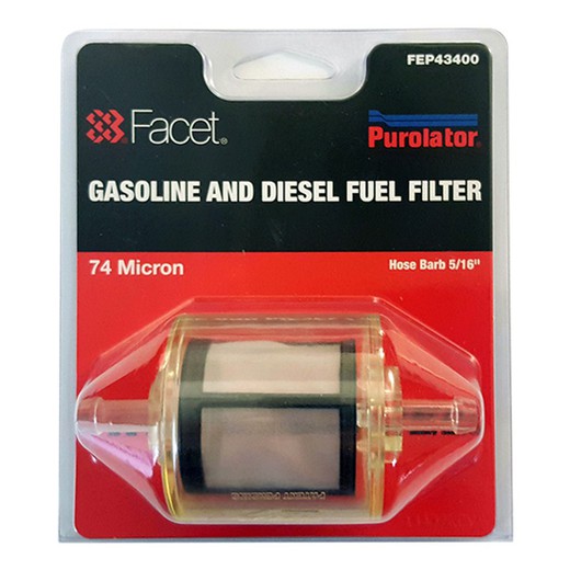 Facet FEP43400. Universal "in-line" filter for 8mm inner tubes