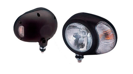 Halogen oval road headlight and white left turn signal COBO
