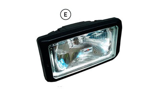 Rectangular long-range headlight with position light