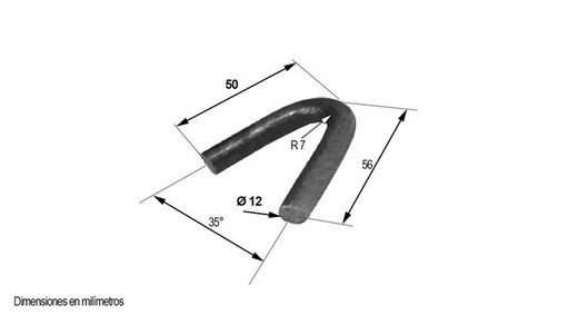 Gancio a "V" in tondino di ferro Ø 12 mm