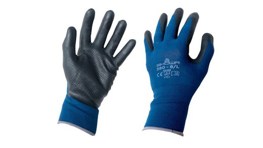 Guantes trabajo nitrilo azul talla 8/L Showa 380