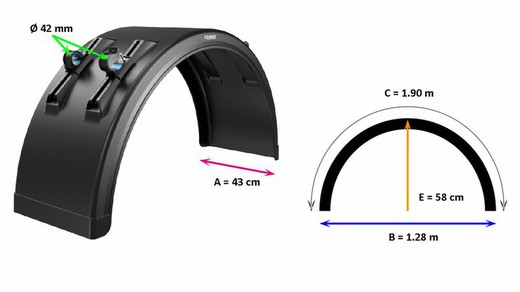 Guarda-lamas redondo com flange integrado