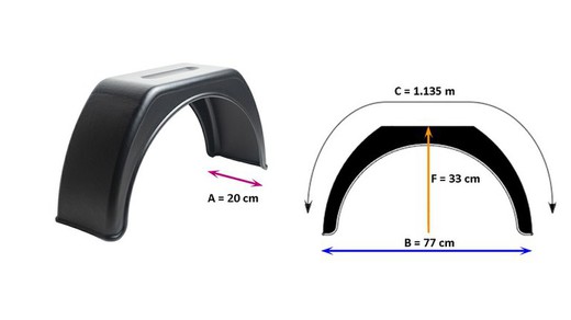 Garde-boue de remorque à dos plat en plastique 13