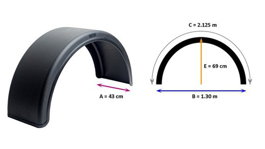 Round base rear fender 431