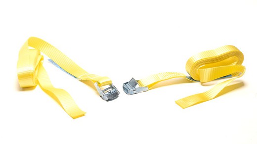Hebilla tensora con cinta 25 mm color amarillo 3m (2 unidades)