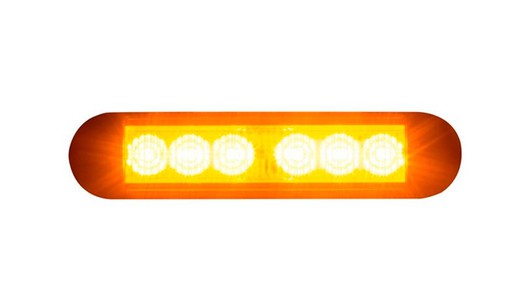 Flashing light 6 LEDs warning intensity day/night 12/24 V amber approved 121A/XA2