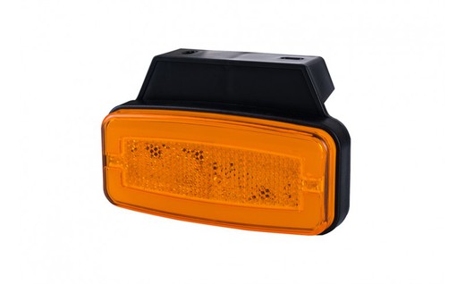 Luce LED 12/24V effetto neon ambra con reflex. Posizione laterale con supporto (lato destro o sinistro)