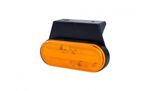 Led indicator light 12/24V amber neon effect with reflex. Lateral position with support (Right or left side)