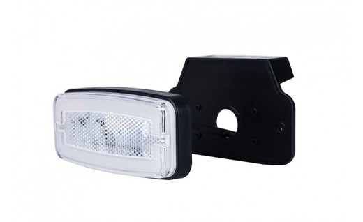 Rear position light white LED Neon effect 12/24V with support (optional) and reflex
