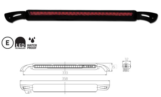 Piloto trasero 3 Luz freno Led Sim  Recambiosdelcamion