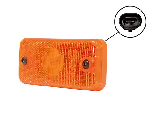 Vignal amber side light Led 24V with reflector and connector for IVECO