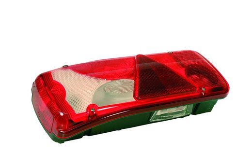Right rear light (passenger side) multifunction trailer with plate lighting, rear connector and reflective triangle