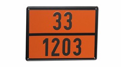 Placa mercancías peligrosas Gasolina 33/1203 Homologación V11