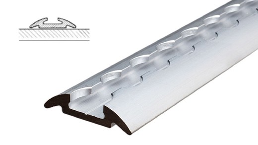 Rail sujeción carga de media caña en aluminio aeronáutico 2m