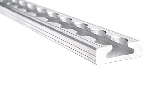 Rail sujeción carga aluminio rectangular aeronáutico