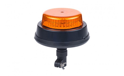 Flash Horpol LED ambra rotante per montaggio su tubo (chiusura con maniglia). Conforme alla norma R65 per l'uso stradale.