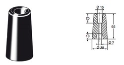 Conical rubber buffer 1 hole 38/65