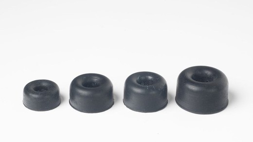 Small round rubber bumper with central hole in black Cheston