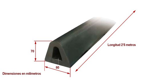 Rear triangular rubber bumper 2.5 meters