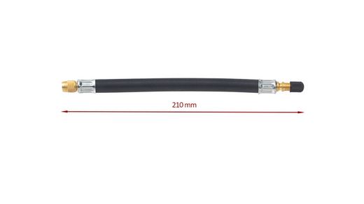 Pneumatic valve extension flexible rubber tube 210 mm