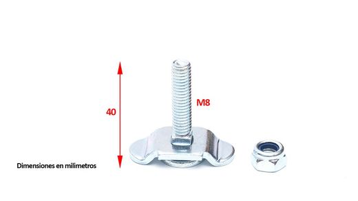 Ancoraggio fisso filetto maschio M8 x 45 mm Rail cargo in alluminio aeronautico