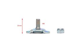Fixed male anchor thread M8 x 25 mm aeronautical aluminum loading rail